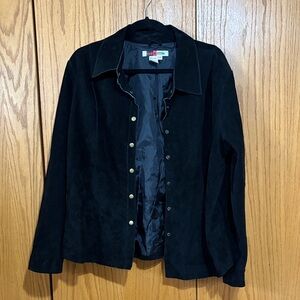 Live a Little 100% leather suede Y2K vintage 90s button up jacket western